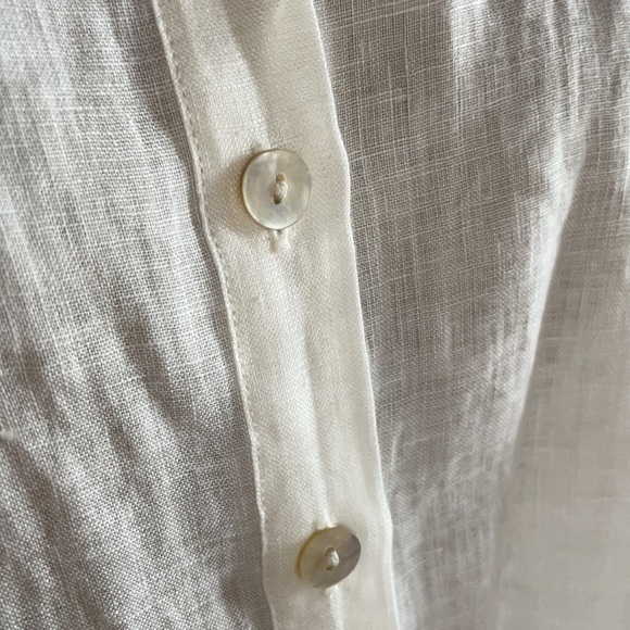 Spell | White Basic Linen Blouse | L - Picture 10 of 16